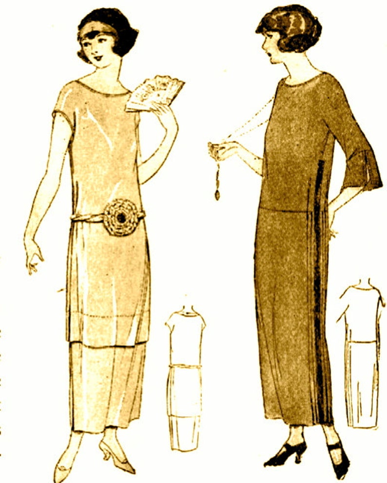 1920s Patterns – Vintage, Reproduction Sewing Patterns Vintage 1920s Downton Abbey flapper dress sewing instructions pattern- very easy make - PDF $2.41 AT vintagedancer.com