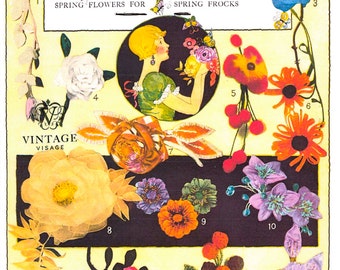 14 vintage fabric flowers to make- 1920s sewing patterns pdf instant download