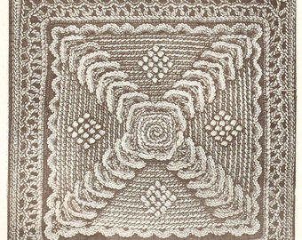 Very old vintage pattern for crochet square for quilts, afgans, blankets, bedspreads etc pdf email delivery