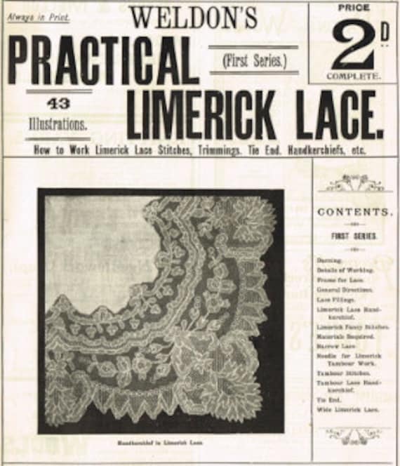 How to make Limerick lace-  vintage instructions pdf email delivery