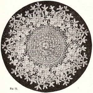Vintage sehr alte Blumen Spitzendeckchen Häkelanleitung PDF