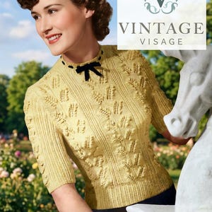 INSTANT DOWNLOAD-1940s wartime ladies lily of the valley jumper vintage knitting pattern-pdf instant download