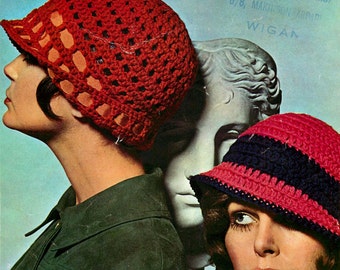 How to make Cloche hats- vintage crochet pattern for 20s/30s style hats-pdf instant download