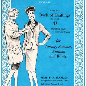 Haslam System of Dresscutting Book of Drafting 41 inc Naaistijlen voor een voller figuur