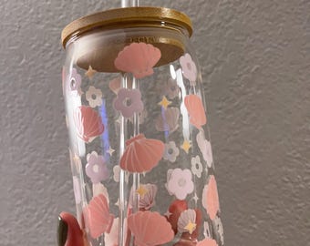 Summer Seashell Glass Cup