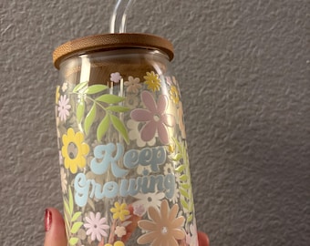 Keep Growing Glass Cup