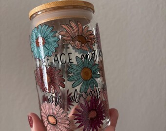 Peace and Kindness Glass Cup