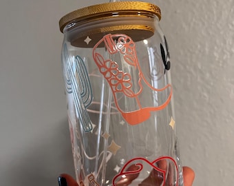 Cowgirl Glass Cup