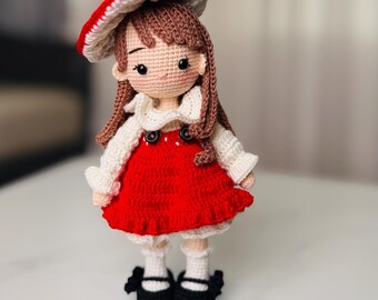 Crochet Amanita Mushroom Girl Doll | Amigurumi Mushroom Fairy | Whimsical Forest Creature | Handmade Crochet Toy