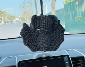 Crochet Bat Car Charm | Kawaii Rear View Mirror Decor