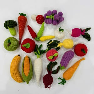 Crochet play food for baby | Crochet Vegetable | baby toy 6-18 months | Baby shower gift| Toy for kids | Fruits basket plush