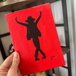 7x5 canvas Michael Jackson king of pop silhouette painting Musician legend icon moonwalker MJ