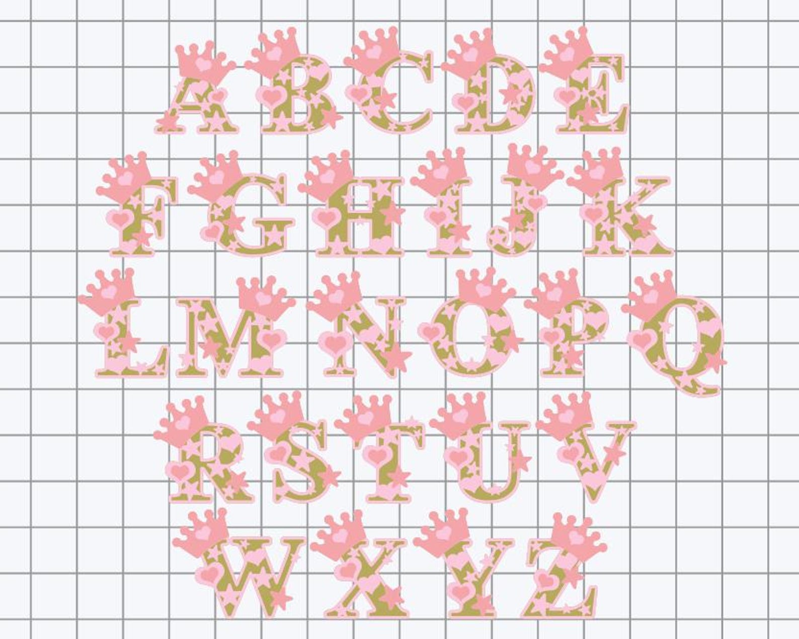 Girl Letters Princess Alphabet SVG: Girl Birthday Letters (digital Download) - Etsy