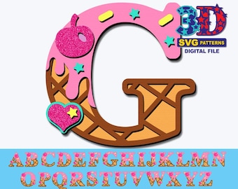 Ice Cream Alphabet SVG: Birthday Party Letters (Digital Download)