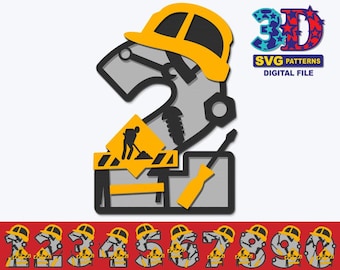 Construction Birthday Numbers SVG: DIY Party Decor (Digital Download)