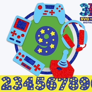 GAMER Birthday Cake Topper, Gamer svg, Birthday Party Sheker, Any Age Birthday, DIY digital download svg cricut silhouette