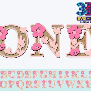 Cherry Blossom alphabet SVG, Flower Alphabet svg, ABC svg, DIY digital download svg cricut silhouette