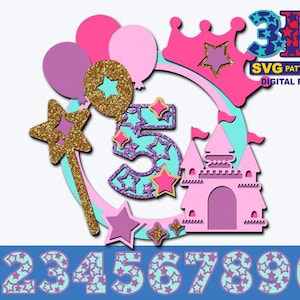Princess Castle Birthday Cake Topper, Castle svg, Girl Birthday Party, Any Age Birthday, DIY digital download svg cricut silhouette