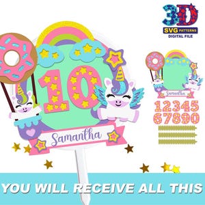 UNICORN Shaker Cake Topper, Unicorn Svg, Unicorn Birthday Party, Any Age Birthday, DIY digital download svg cricut silhouette
