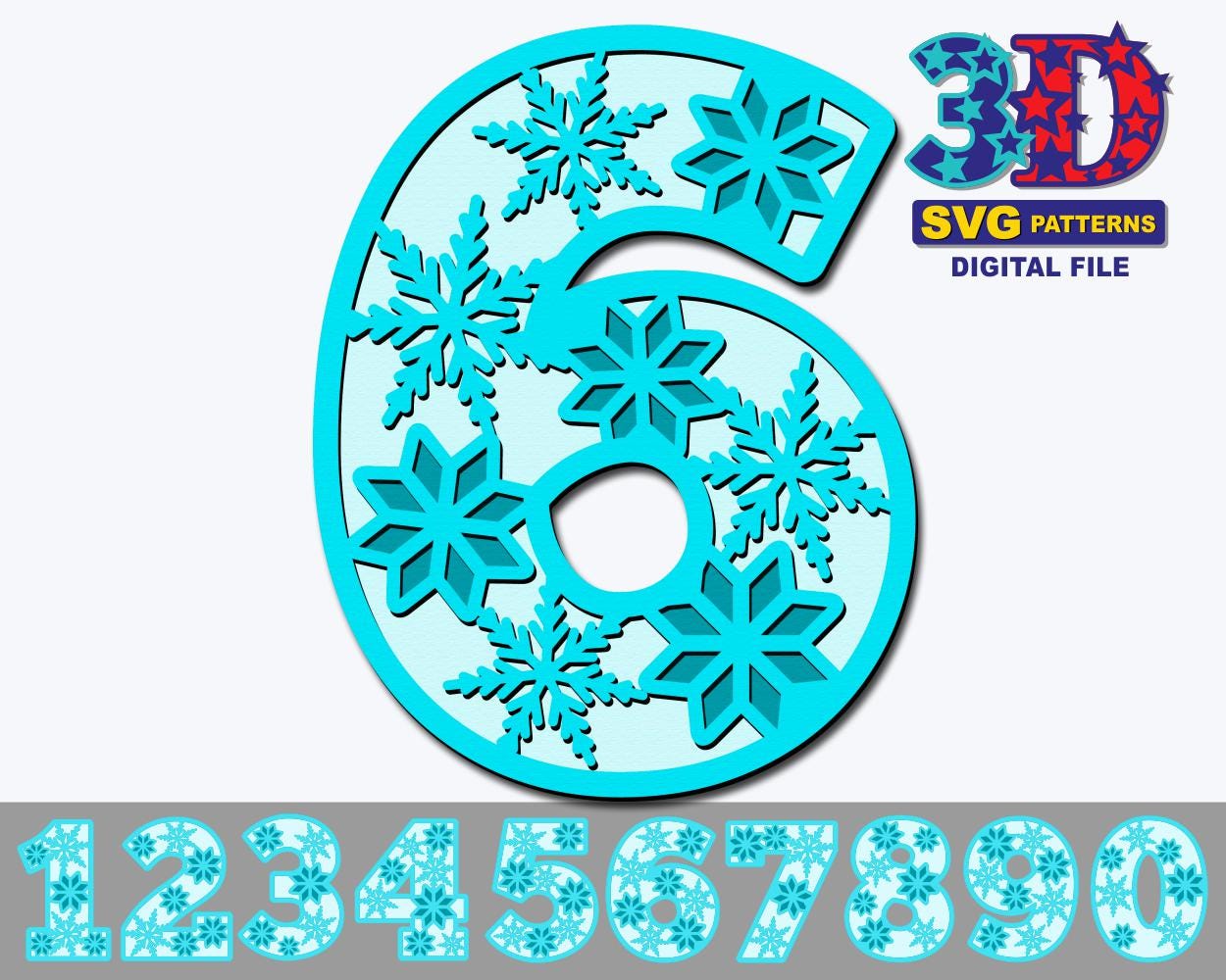 Numbers Snowflake Design Snowflake Birthday Numbers SVG: Frozen Party Decor (digital Download ...