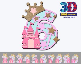 Princess castle Birthday Party Numbers, castle svg, Girl Birthday Party, Any Age Birthday, DIY digital download svg cricut and silhouette
