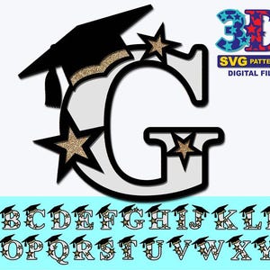 Alfabeto de graduación SVG, Alfabeto de graduación svg, Letras, Descarga digital de bricolaje svg cricut silueta
