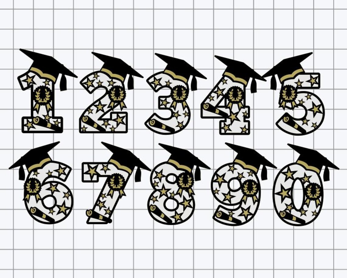 Graduation Party Numbers SVG: DIY Cricut Silhouette (digital Download ...