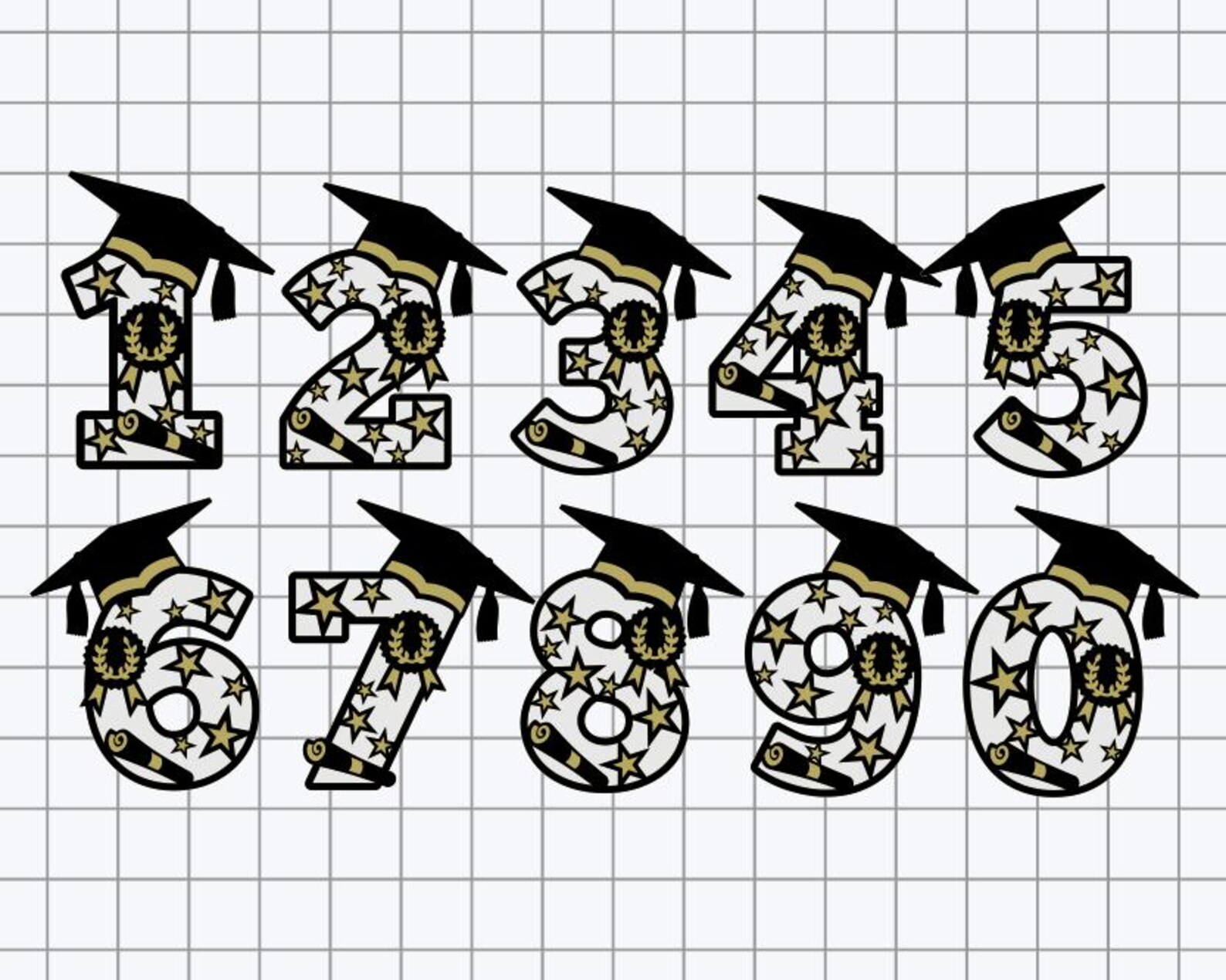 Graduation Party Numbers SVG: DIY Cricut Silhouette (digital Download ...