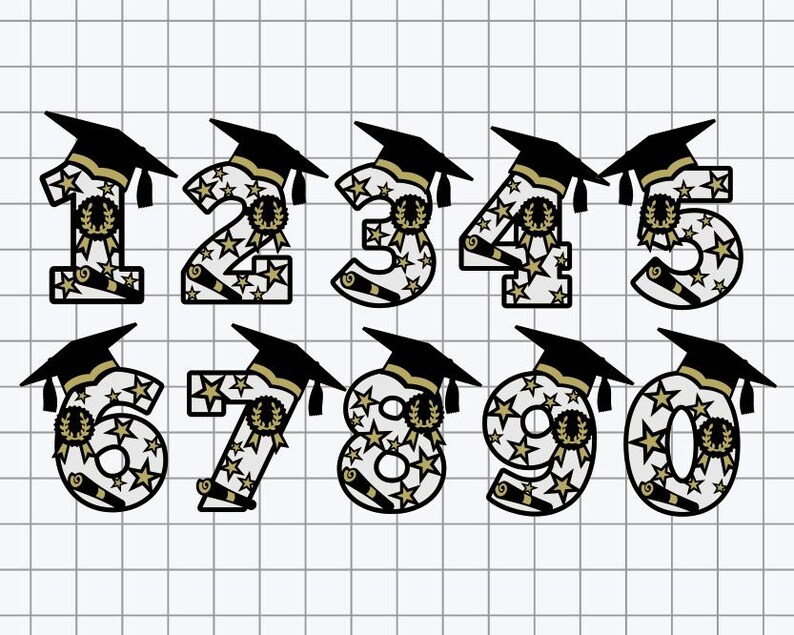 Graduation Party Numbers SVG: DIY Cricut Silhouette (digital Download ...