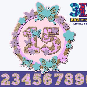 Butterfly Birthday Cake Topper, Butterfly svg, Girl Birthday Party, Any Age Birthday, DIY digital download svg cricut silhouette