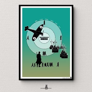Dunkirk Poster Christopher Nolan Movie Print | War Film Art | Minimalist Wall Decor | History Cinema Gift
