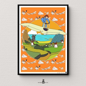 Nausicaä Valley Wind Poster, Studio Ghibli Anime Wall Art