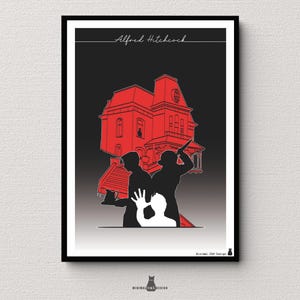 Printable Poster | Digital Download | Psycho Movie Wall Art | Alfred Hitchcock Thriller Print | Horror Cinema Gift | Instant Download PDF