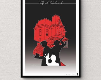 Printable Poster | Digital Download | Psycho Movie Wall Art | Alfred Hitchcock Thriller Print | Horror Cinema Gift | Instant Download PDF