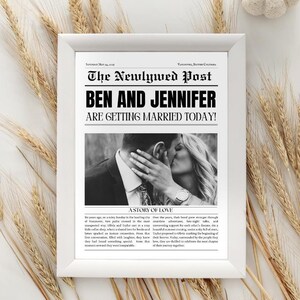 Editable Wedding Newspaper Program Template: Custom Timeline (Digital Download)