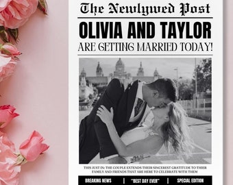 Modelo de programa de jornal de casamento editável: linha do tempo e caça-palavras (download digital)