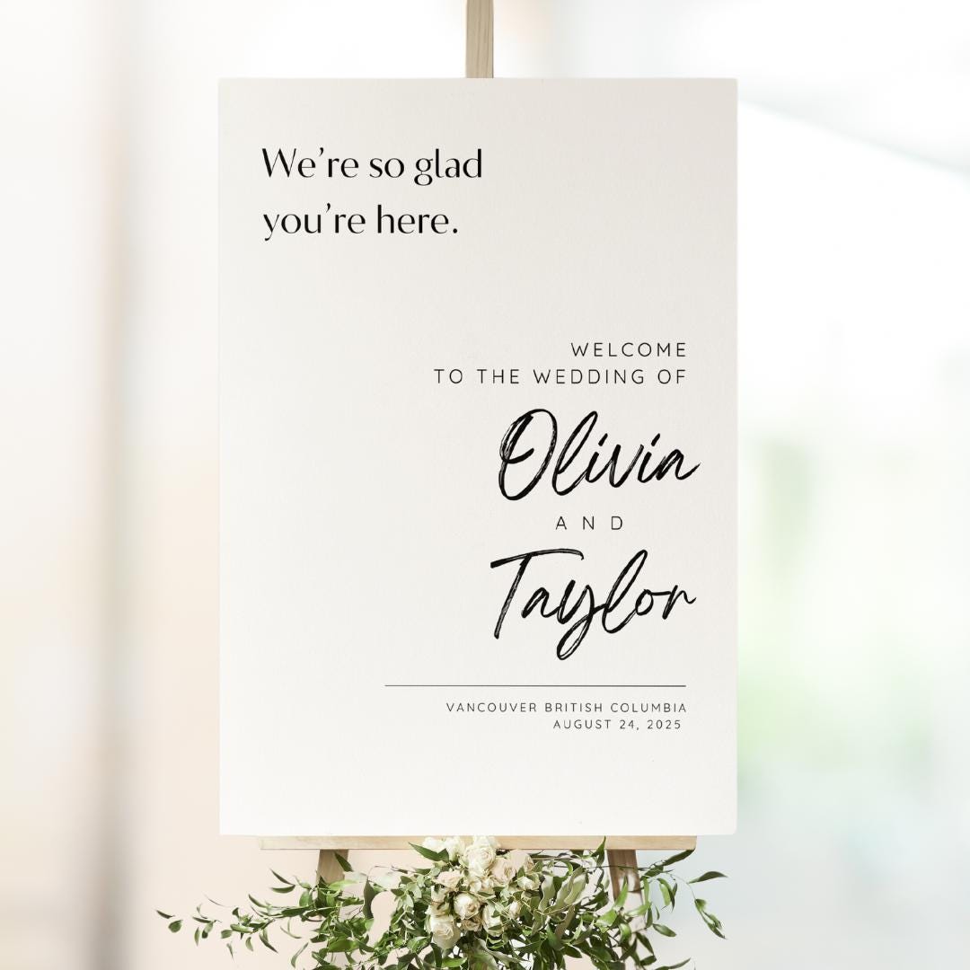 Editable Wedding Welcome Sign: Modern Minimalist Template (digital ...