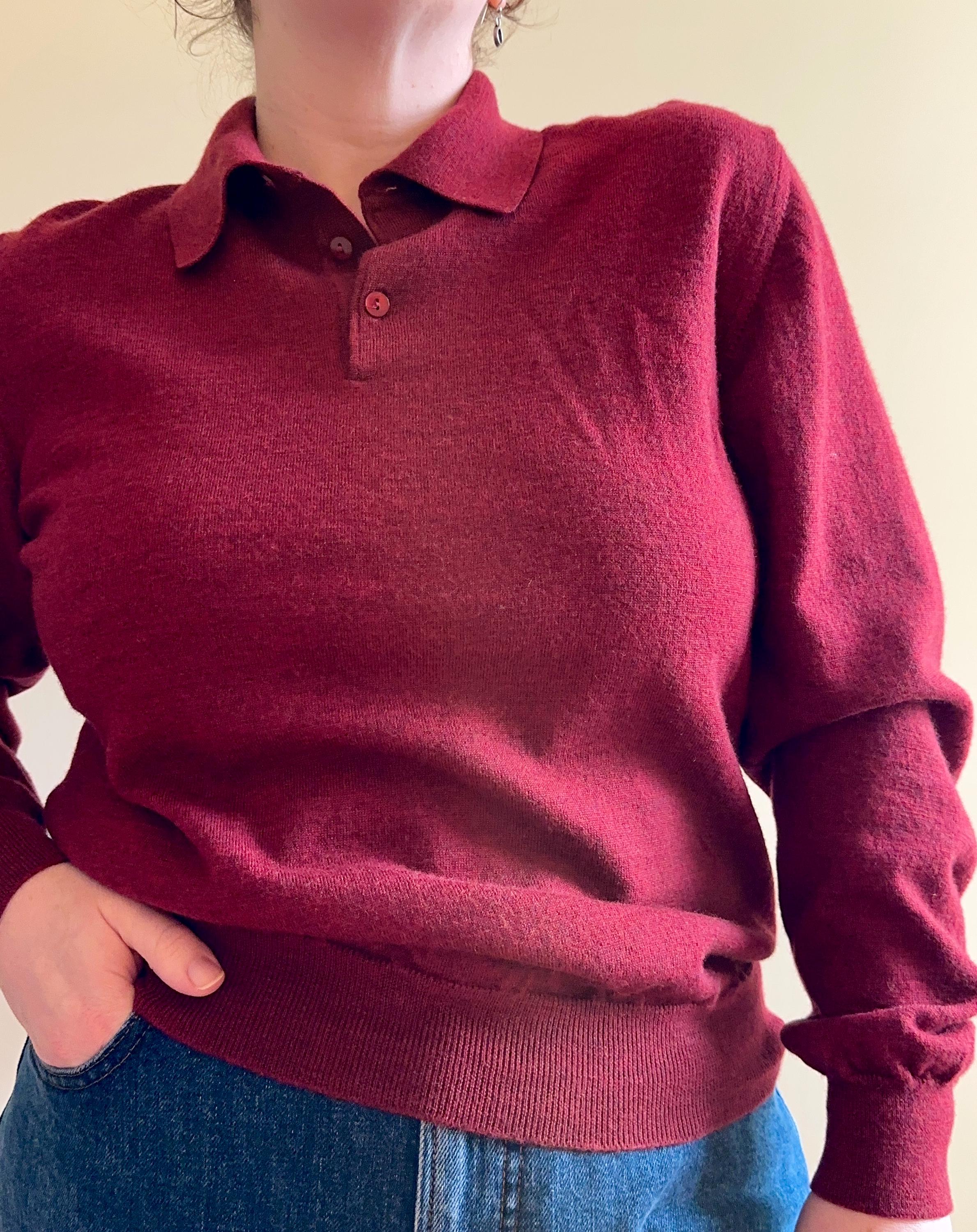 Saks Fifth Avenue - Vintage Merino Wool Collared Sweater Polo 