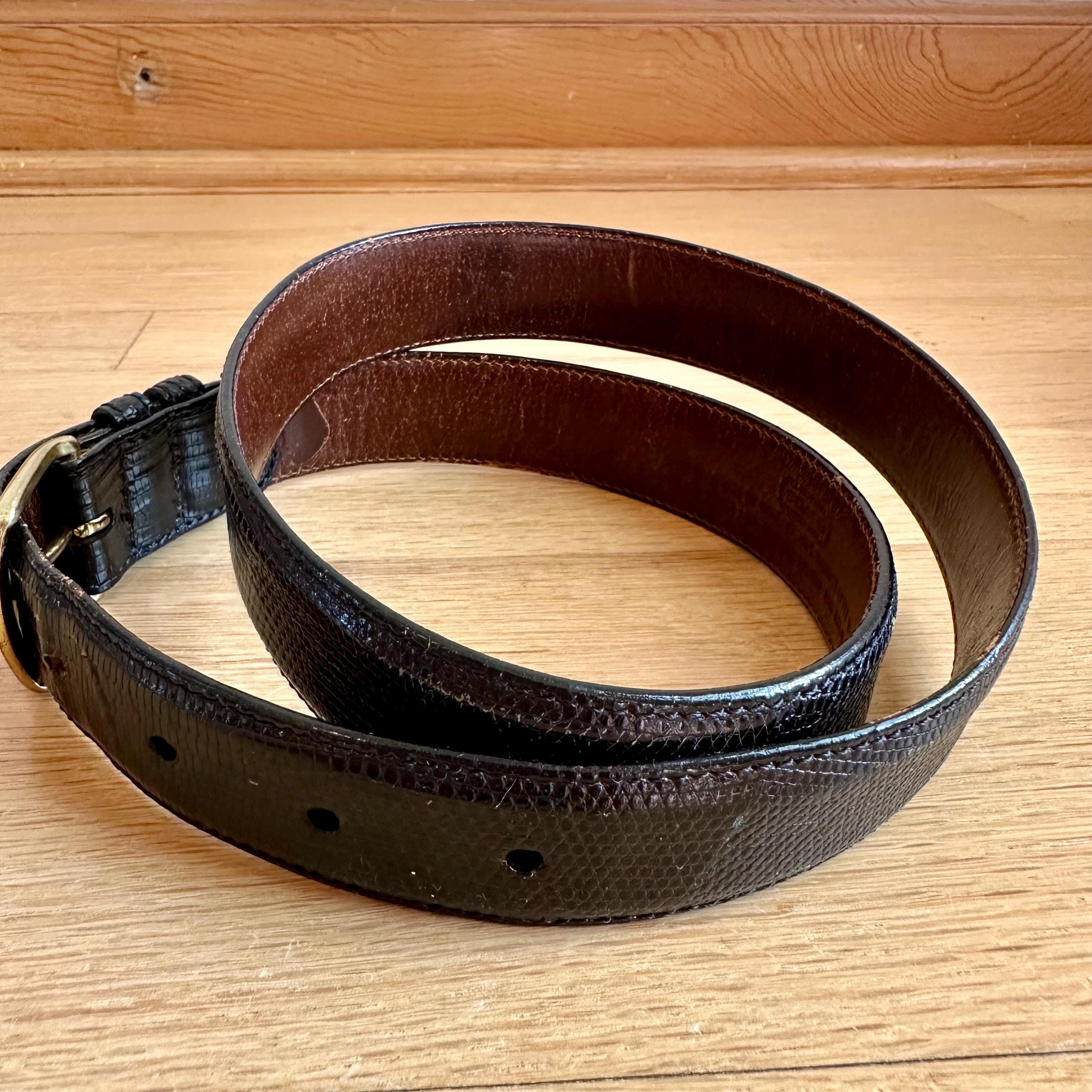 Coach small genuine lizard belt Vintage Brown Coach Lizard Leather Dress Belt #3870 Size 34  main image 2