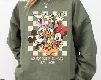 Mickey & Co 1928 Retro Sweatshirt, Disneyland Crewneck, Disneyworld Sweatshirt, Vintage Disney Family Shirt, Gift for Her