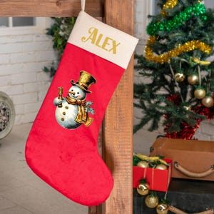 Custom Christmas Stockings Velvet Stocking for Holiday Decoration Applique Stocking, Family Name Stocking, Christmas Gift for Family