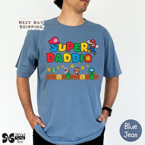 Super Daddio Gamer Dad Shirt, Comfort Colors Funny Father&#39;s Day Tee, Cool Video Game Dad Gift for Him, Retro Dad Gaming Shirt