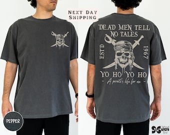 Camiseta "Los hombres muertos no cuentan cuentos" - Diseño vintage de Mickey y el Caribe - Algodón con colores cómodos, estilo retro Disney