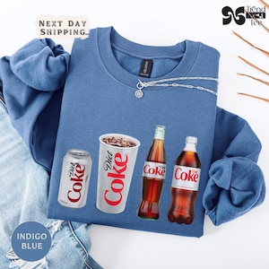 Diet Coke Sweatshirt For Soda Fans, Funny Coke Lover Pullover, Retro Caffeine Addict Sweater, Gift For Cola Obsessed Friend