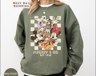 Mickey & Co 1928 Retro Sweatshirt, Disneyland Crewneck, Disneyworld Sweatshirt, Vintage Disney Family Shirt, Gift for Her