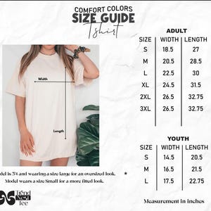 a women's size guide for a t - shirt dress