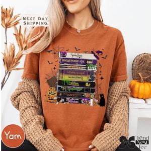 90s Horror Comfort Colors Shirt, Retro Halloween VHS Stack Tee, Witchy Spooky Fall Aesthetic Vintage Halloween Shirt