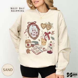 Retro Princess Belle Book Sweatshirt, Tale As Old As Time Crewneck, Cozy Reading Pullover For Disney Fans And Book Club Girls