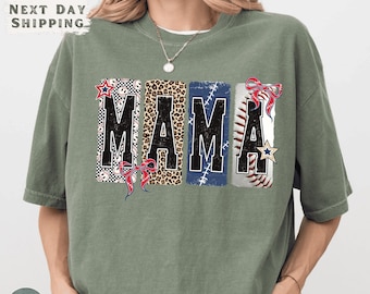 Chemise baseball maman confort à imprimé léopard, chemise sport baseball maman, chemise fête des mères