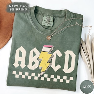 ABCD Teacher Shirt, Comfort Colors Back To School Shirt, Kindergarten Teacher Shirt, Elementary School Shirt, Gift for Teacher